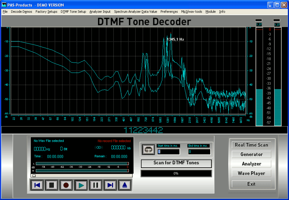 DTMF Tone Decoder audio